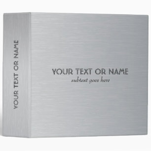 Classeur Motif métallique en aluminium brossé - Texte perso