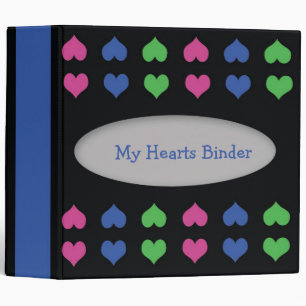 Classeur Motif mignon de coeurs sur le noir