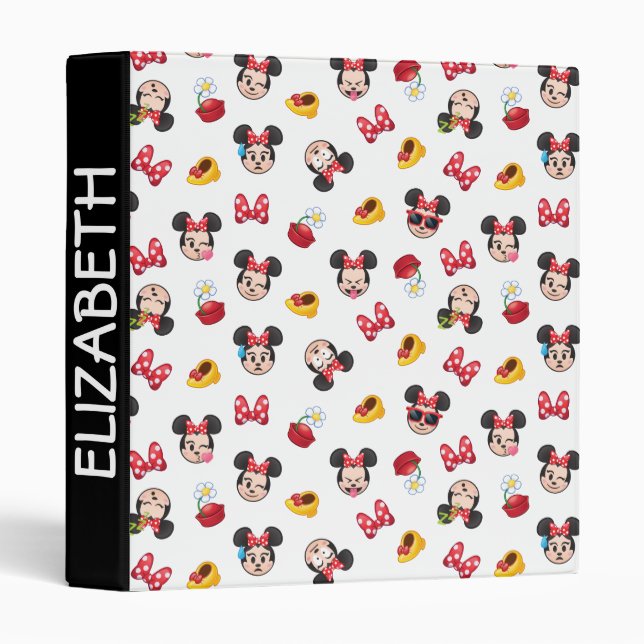 Classeur Motif Minnie Mouse Emoji (Devant/Côté)