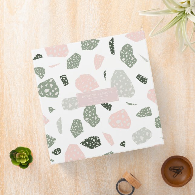 Classeur Motif moderne Blush Pink Terrazzo (In Situ)