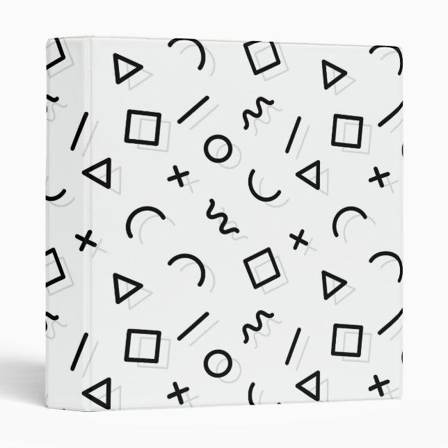 Classeur Motif moderne et minimalistic de Memphis (Devant/Côté)