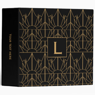 Classeur Motif Monogram Gold et Black Art Déco