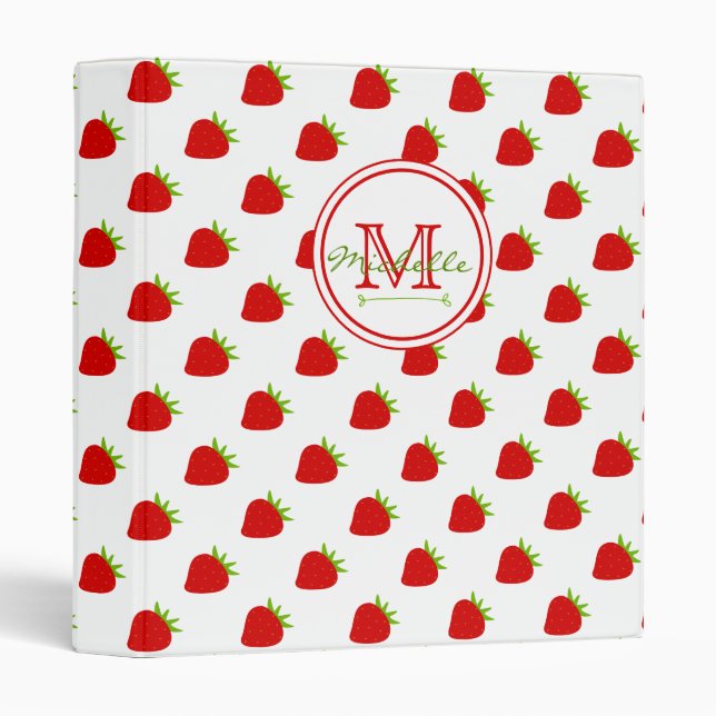 Classeur Motif mûre fraise (Devant/Côté)