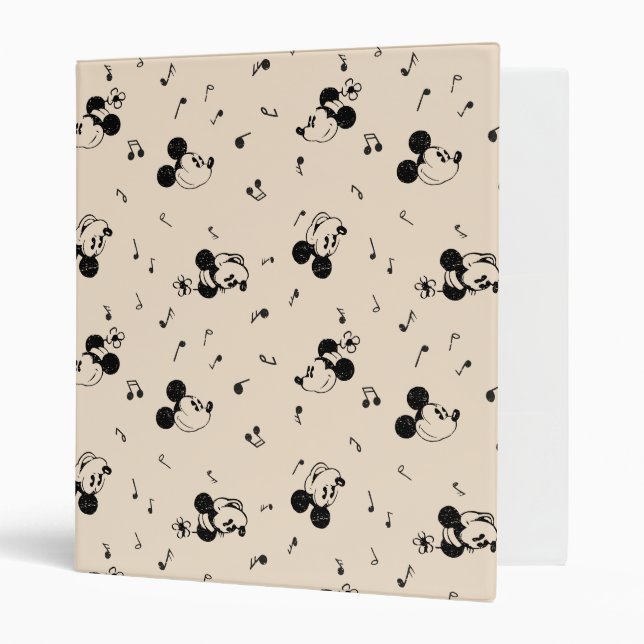 Classeur Motif musical vintage Mickey & Minnie (Devant/intérieur)