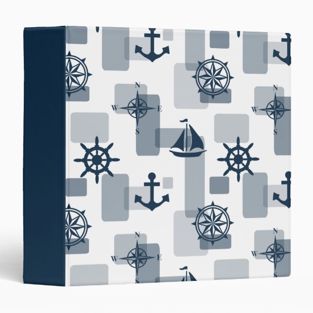 Classeur Motif nautique (Devant/Côté)