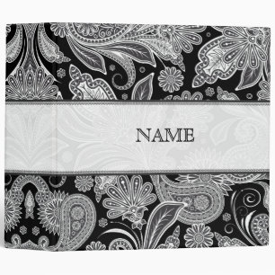 Classeur Motif noir et blanc Paisley