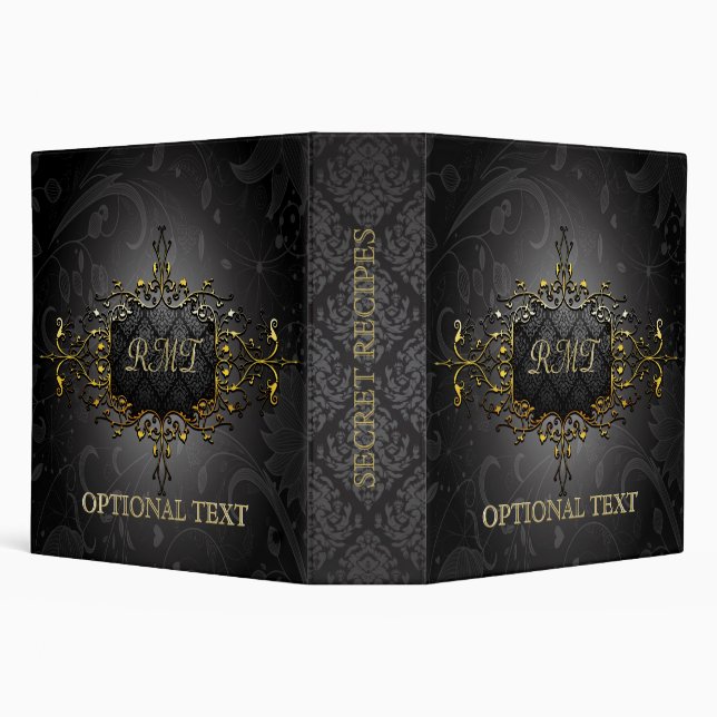 Classeur Motif Noir & Or Et Modèle De Frottes (Arrière-plan)