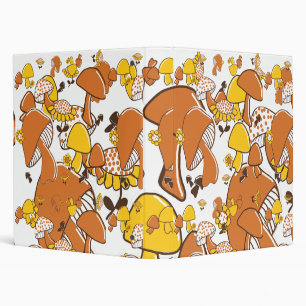Classeur Motif nostalgique de champignons