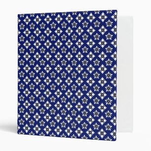 Classeur Motif Oriental Indigo White Katazome Fleurs