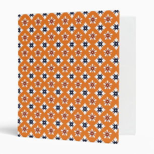 Classeur Motif Oriental Orange Blanc Rouge Katazome Fleurs