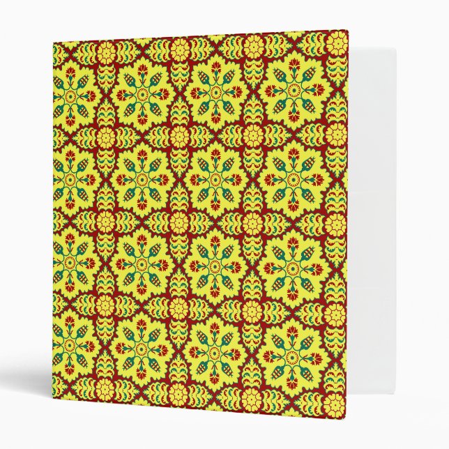 Classeur Motif oriental rouge jaune ottoman turc Tulip (Devant/intérieur)