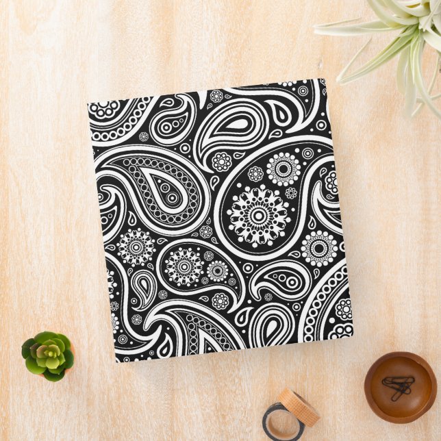 Classeur Motif Paisley, Persian Paisley, noir et blanc (In Situ)