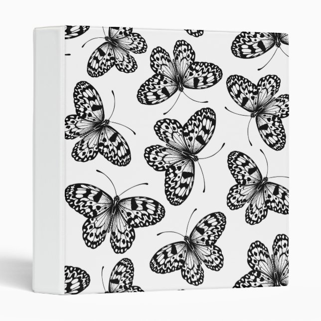 Classeur Motif papillon en papier (Devant/Côté)