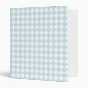 Classeur Motif Pastel Blue and White Diamond À damiers