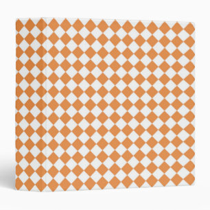 Classeur Motif Pastel Orange et White Diamond Check