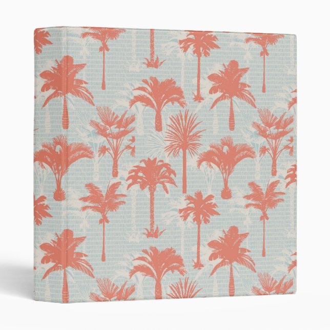 Classeur Motif Pastel Palm Tree (Devant/Côté)