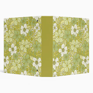 Classeur Motif Pastel vert et jaune