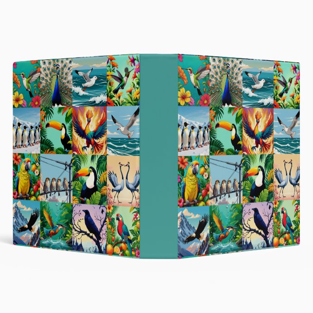 Classeur Motif patchwork d'oiseaux  (Arrière-plan)