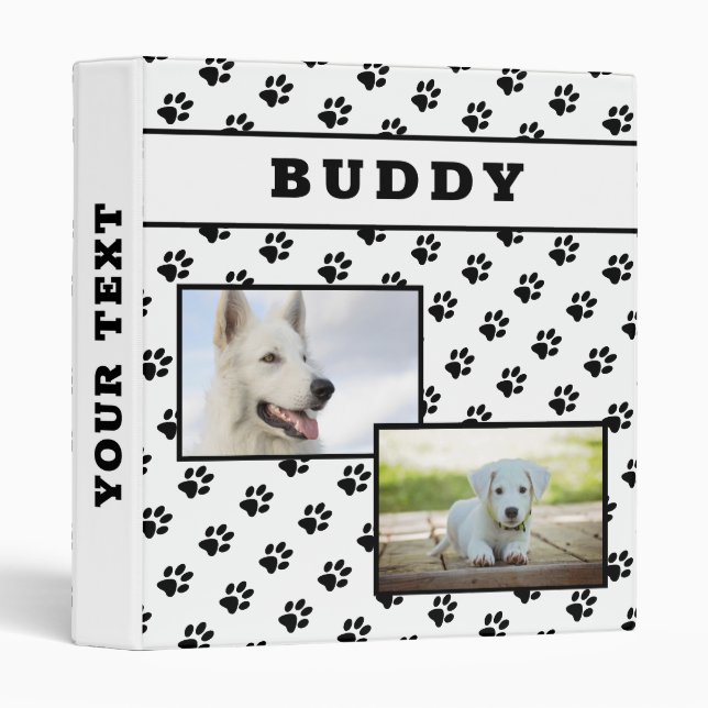 Classeur Motif Paw Chien de chien de chien de garde Album p (Devant/Côté)