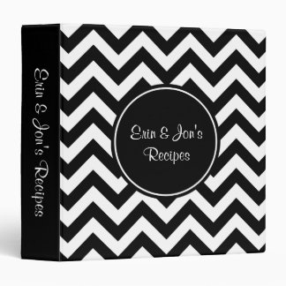 Classeur Motif personnalisé Chevron noir et blanc