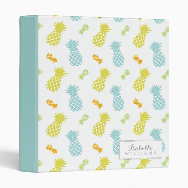 Classeur Motif personnalisé d'ananas (Devant/Côté)