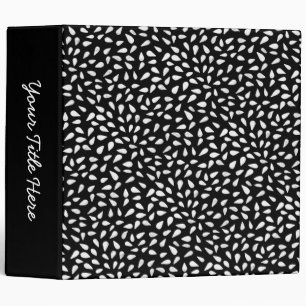 Classeur Motif pétal (2 po) noir et blanc