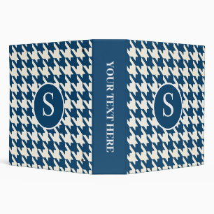 Classeur Motif pied-de-poule classique bleu et blanc