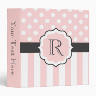 Classeur Motif points et rayures roses