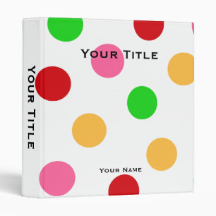 Classeur Motif Polka coloré personnalisé