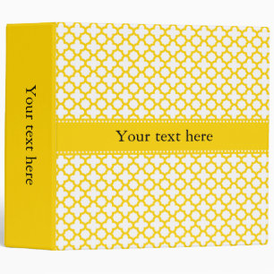 Classeur Motif Quatrefoil jaune