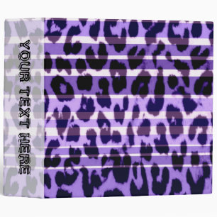Classeur Motif rayures violettes texture fourrure léopard
