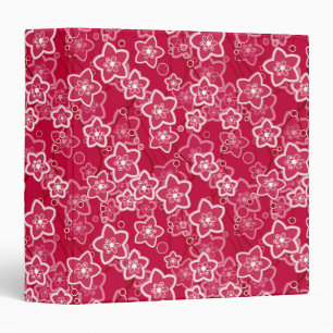 Classeur motif rétro floral rustique rouge blanc mode