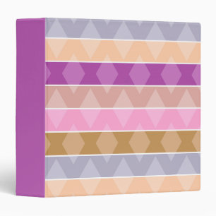 Classeur Motif rétro géométrique rayé multicolore