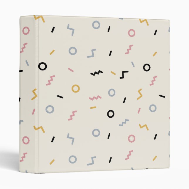 Classeur Motif Retro Squiggle (Devant/Côté)