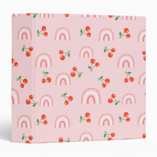 Classeur Motif rose arc-en-ciel cerise