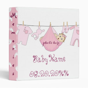 Classeur Motif rose Baby shower Mère Amour Paix Fille