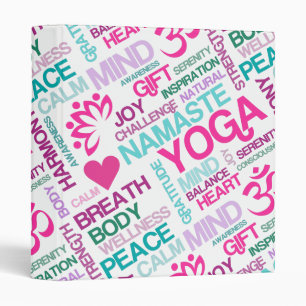 Classeur Motif rose de YOGA de Namaste, de paix et