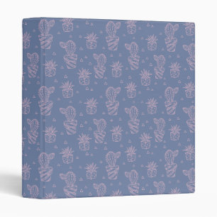 Classeur Motif rose et pourpre de cactus de bande dessinée