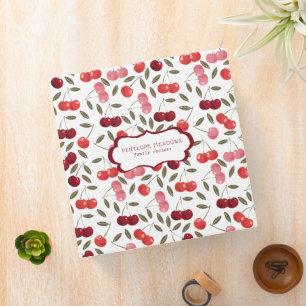 Classeur Motif rose et rouge cerise   Recettes familiales