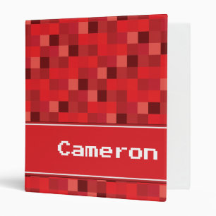 Classeur Motif rouge de Pixelated personnalisé