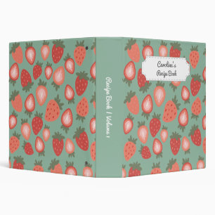 Classeur Motif sans couture de fraise rouge personnalisable