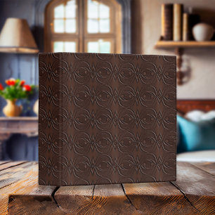 Classeur Motif sans couture marron aspect cuir gravé