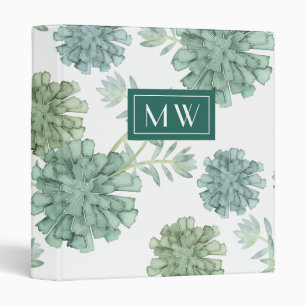 Classeur Motif succulent du bonheur d'usine du monogramme
