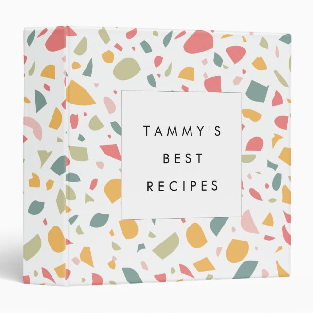 Classeur Motif terrazzo pastel moderne (Devant/Côté)