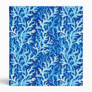 Classeur Motif textile du littoral d'algues bleues