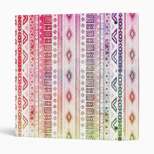 Classeur Motif tribal aztèque des Andes d'aquarelle rouge
