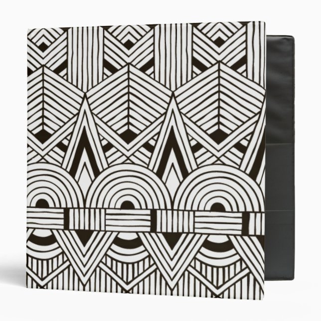 Classeur Motif tribal inspiré (Devant/Intérieur)