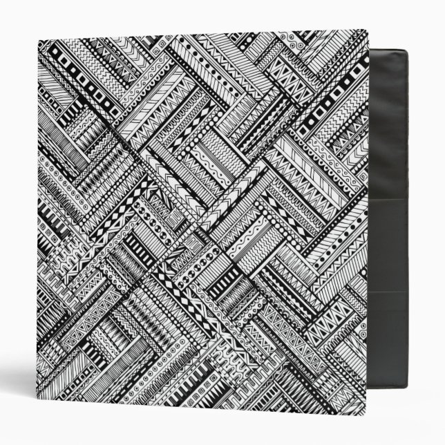 Classeur Motif tribal inspiré d'art (Devant/Intérieur)