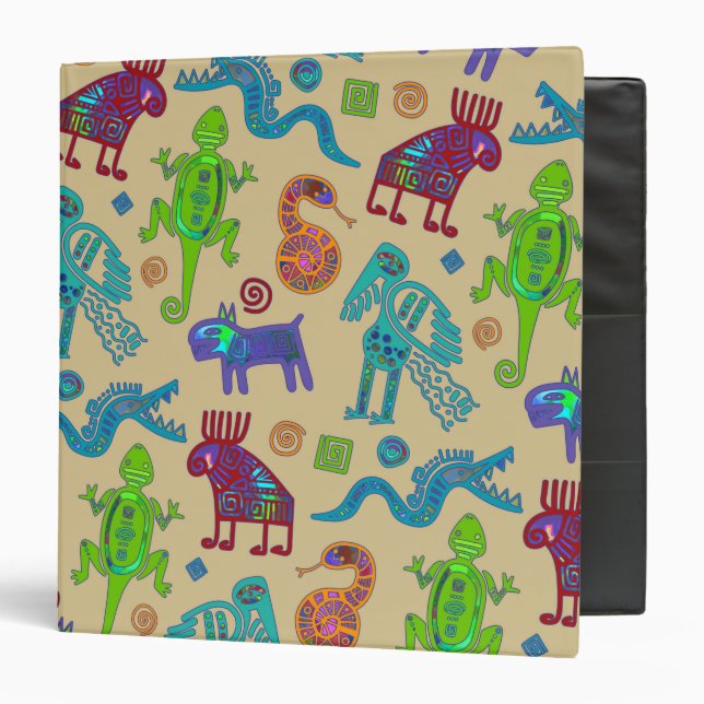 Classeur Motif tribal primitif de la culture mexicaine afri (Devant/Intérieur)