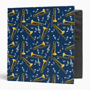 Classeur Motif Trombone Music Notes